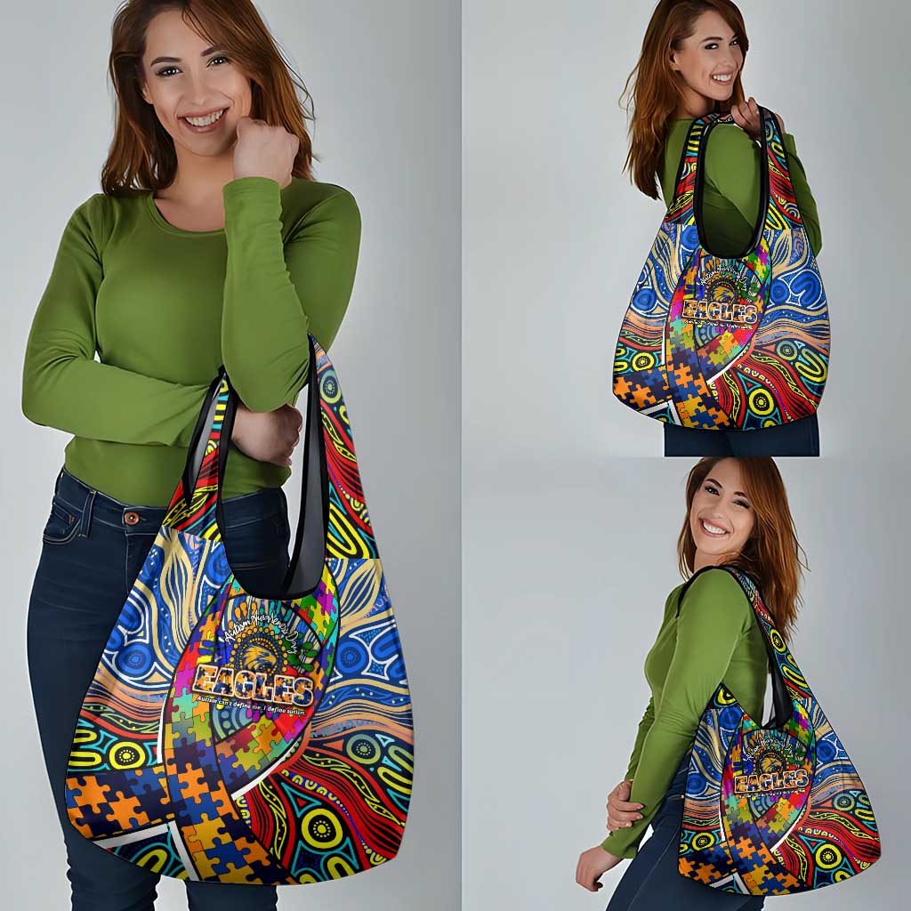 Autism Awareness Australia West Coast Eagles Grocery Bag Aboriginal Indigenous Art