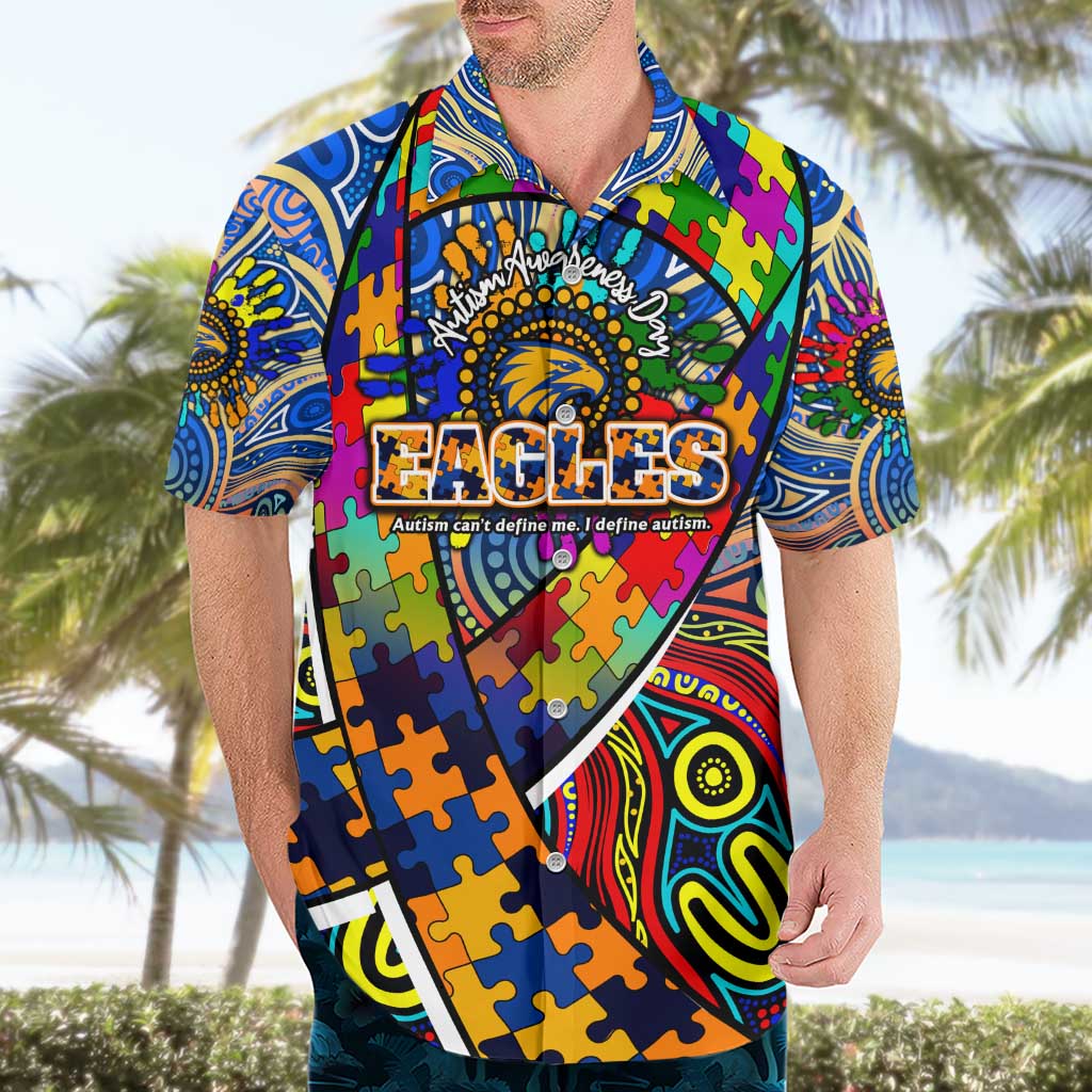 Autism Awareness Australia West Coast Eagles Hawaiian Shirt Aboriginal Indigenous Art