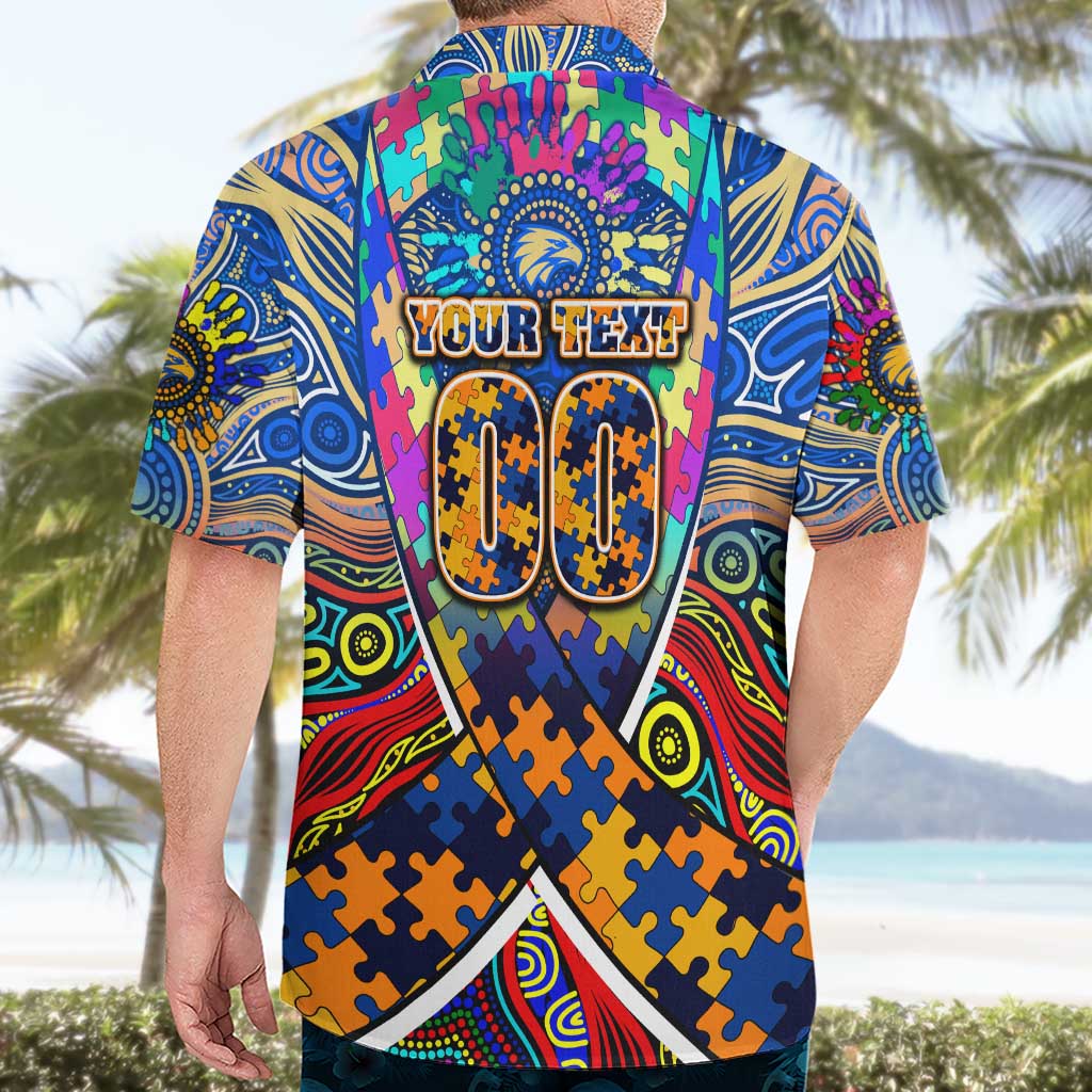 Autism Awareness Australia West Coast Eagles Hawaiian Shirt Aboriginal Indigenous Art