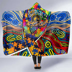 Autism Awareness Australia West Coast Eagles Hooded Blanket Aboriginal Indigenous Art