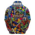 Autism Awareness Australia West Coast Eagles Hoodie Aboriginal Indigenous Art