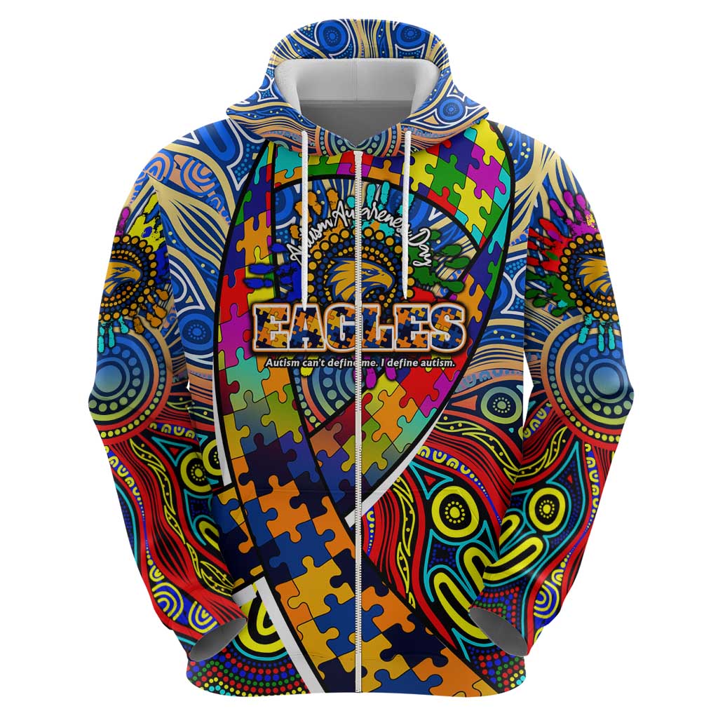 Autism Awareness Australia West Coast Eagles Hoodie Aboriginal Indigenous Art