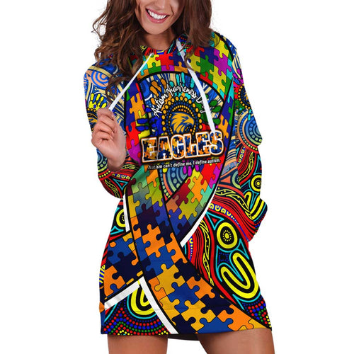 Autism Awareness Australia West Coast Eagles Hoodie Dress Aboriginal Indigenous Art