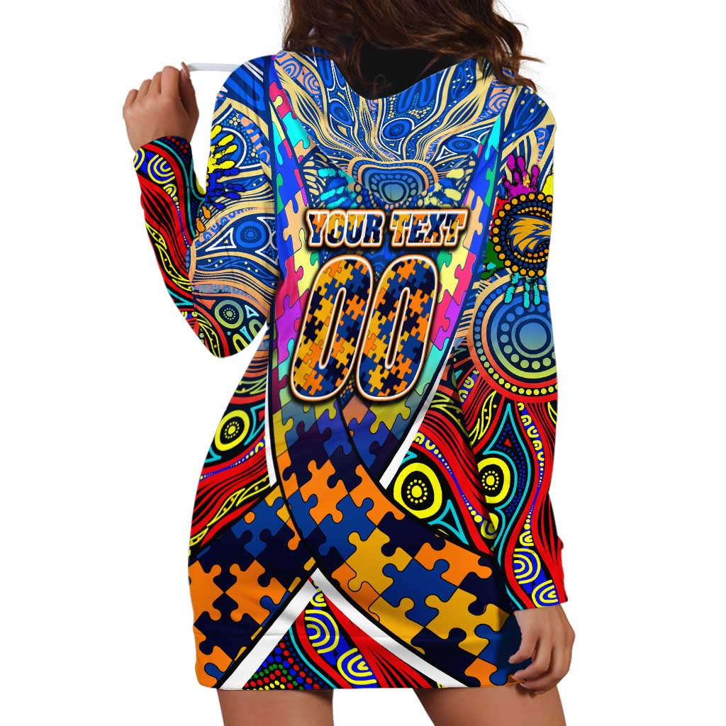 Autism Awareness Australia West Coast Eagles Hoodie Dress Aboriginal Indigenous Art