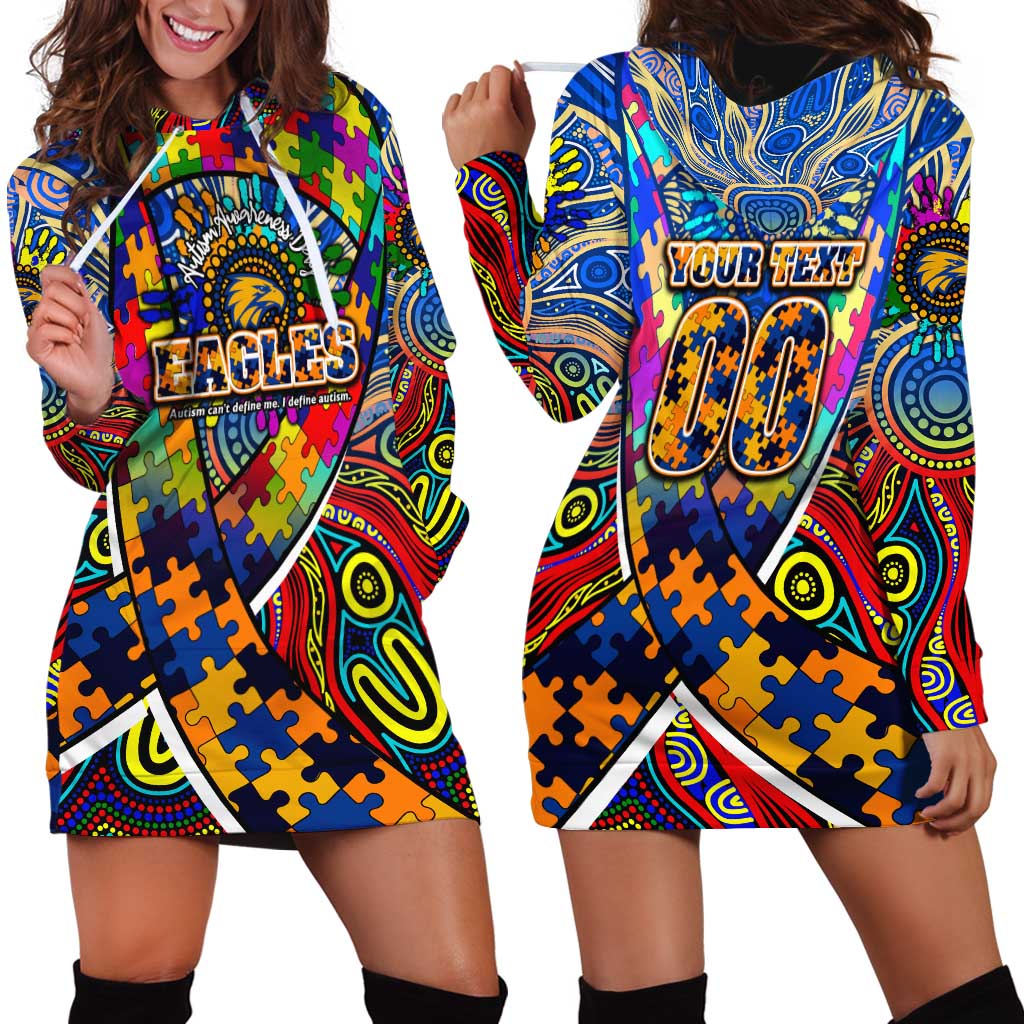 Autism Awareness Australia West Coast Eagles Hoodie Dress Aboriginal Indigenous Art