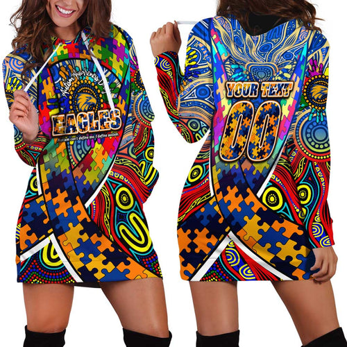 Autism Awareness Australia West Coast Eagles Hoodie Dress Aboriginal Indigenous Art
