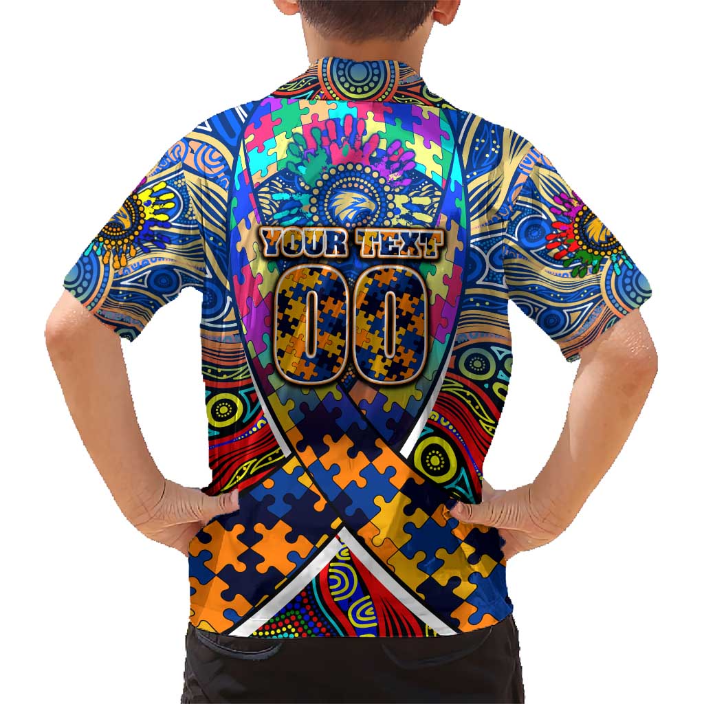 Autism Awareness Australia West Coast Eagles Kid Hawaiian Shirt Aboriginal Indigenous Art
