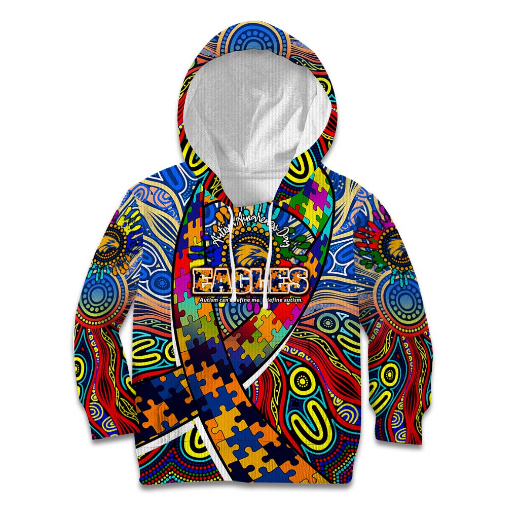 Autism Awareness Australia West Coast Eagles Kid Hoodie Aboriginal Indigenous Art