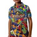 Autism Awareness Australia West Coast Eagles Kid Polo Shirt Aboriginal Indigenous Art