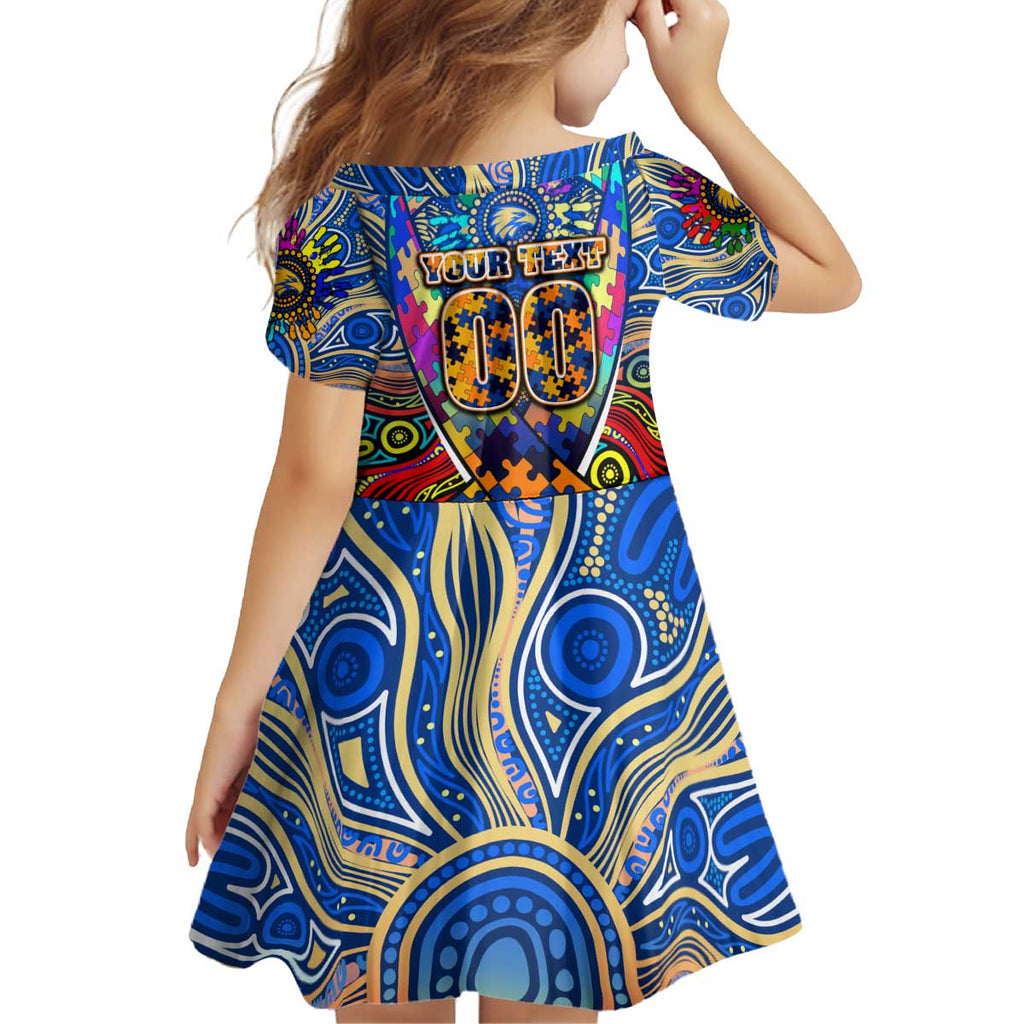 Autism Awareness Australia West Coast Eagles Kid Short Sleeve Dress Aboriginal Indigenous Art