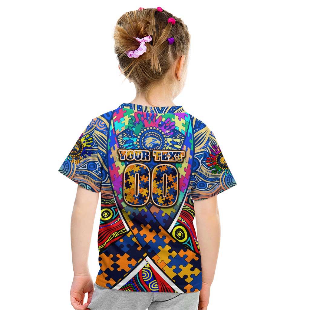 Autism Awareness Australia West Coast Eagles Kid T Shirt Aboriginal Indigenous Art
