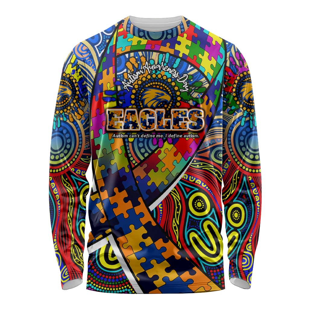 Autism Awareness Australia West Coast Eagles Long Sleeve Shirt Aboriginal Indigenous Art