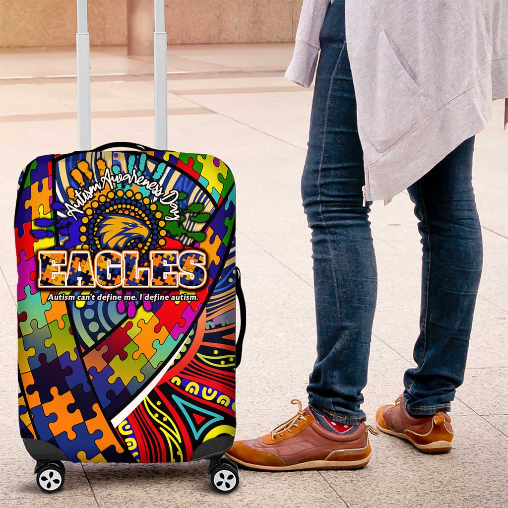 Autism Awareness Australia West Coast Eagles Luggage Cover Aboriginal Indigenous Art