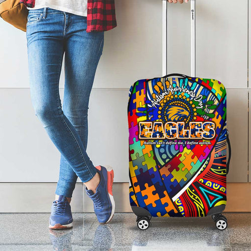 Autism Awareness Australia West Coast Eagles Luggage Cover Aboriginal Indigenous Art