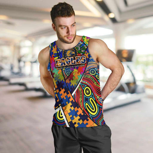 Autism Awareness Australia West Coast Eagles Men Tank Top Aboriginal Indigenous Art