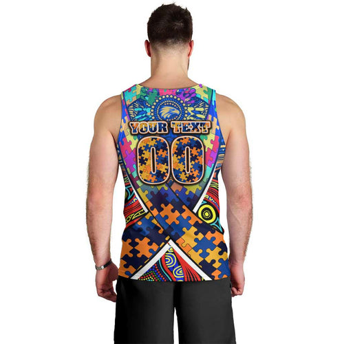 Autism Awareness Australia West Coast Eagles Men Tank Top Aboriginal Indigenous Art