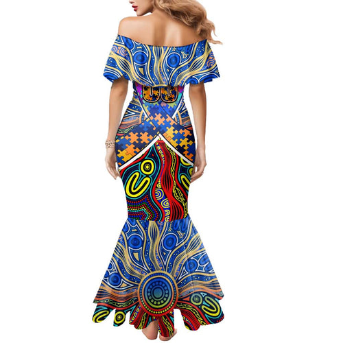 Autism Awareness Australia West Coast Eagles Mermaid Dress Aboriginal Indigenous Art