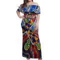 Autism Awareness Australia West Coast Eagles Off Shoulder Maxi Dress Aboriginal Indigenous Art