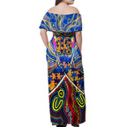Autism Awareness Australia West Coast Eagles Off Shoulder Maxi Dress Aboriginal Indigenous Art