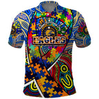 Autism Awareness Australia West Coast Eagles Polo Shirt Aboriginal Indigenous Art