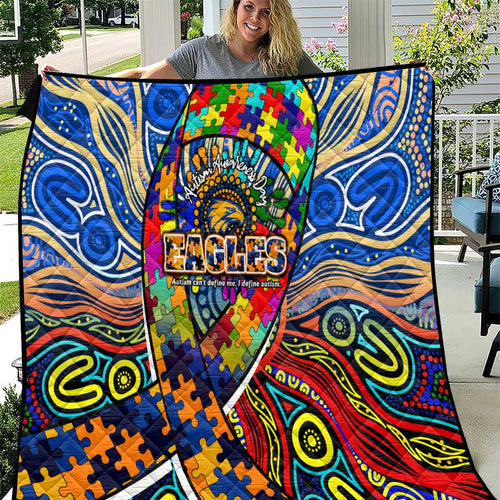 Autism Awareness Australia West Coast Eagles Quilt Aboriginal Indigenous Art