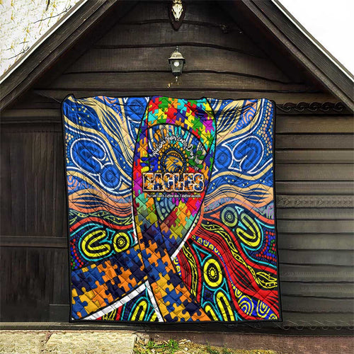 Autism Awareness Australia West Coast Eagles Quilt Aboriginal Indigenous Art