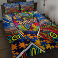 Autism Awareness Australia West Coast Eagles Quilt Bed Set Aboriginal Indigenous Art