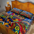 Autism Awareness Australia West Coast Eagles Quilt Bed Set Aboriginal Indigenous Art