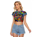 Autism Awareness Australia West Coast Eagles Raglan Cropped T Shirt Aboriginal Indigenous Art