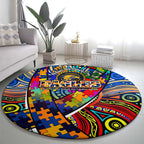 Autism Awareness Australia West Coast Eagles Round Carpet Aboriginal Indigenous Art