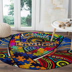 Autism Awareness Australia West Coast Eagles Round Carpet Aboriginal Indigenous Art
