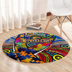Autism Awareness Australia West Coast Eagles Round Carpet Aboriginal Indigenous Art