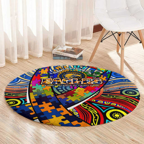 Autism Awareness Australia West Coast Eagles Round Carpet Aboriginal Indigenous Art