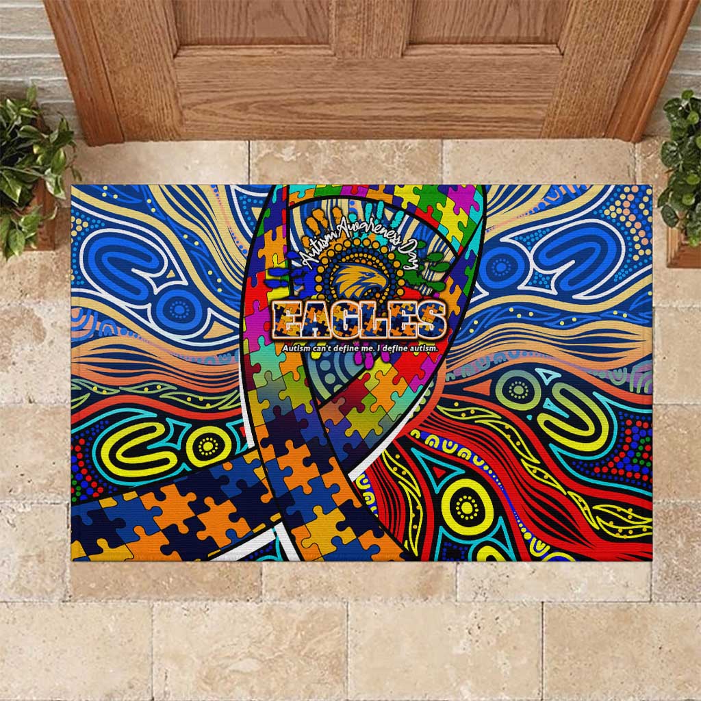 Autism Awareness Australia West Coast Eagles Rubber Doormat Aboriginal Indigenous Art