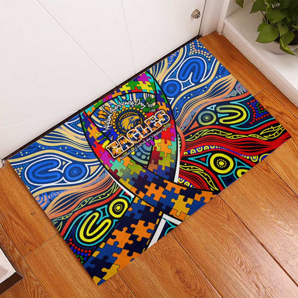 Autism Awareness Australia West Coast Eagles Rubber Doormat Aboriginal Indigenous Art