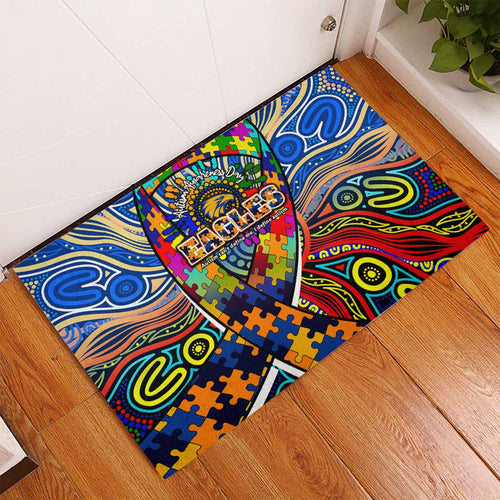 Autism Awareness Australia West Coast Eagles Rubber Doormat Aboriginal Indigenous Art