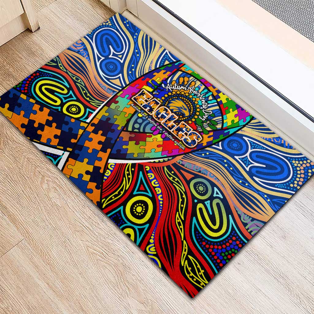 Autism Awareness Australia West Coast Eagles Rubber Doormat Aboriginal Indigenous Art