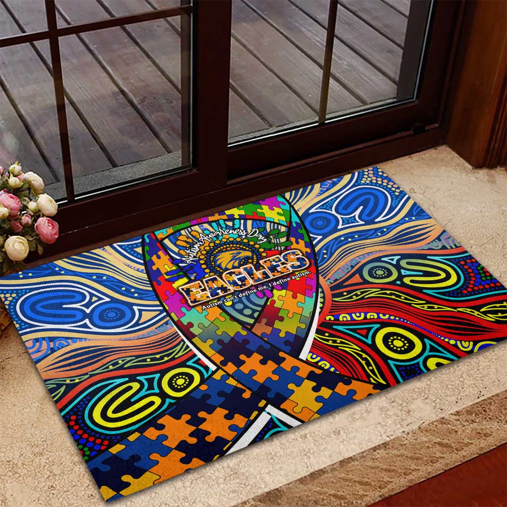 Autism Awareness Australia West Coast Eagles Rubber Doormat Aboriginal Indigenous Art