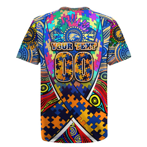 Autism Awareness Australia West Coast Eagles Rugby Jersey Aboriginal Indigenous Art