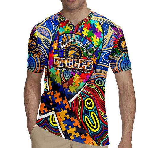 Autism Awareness Australia West Coast Eagles Rugby Jersey Aboriginal Indigenous Art