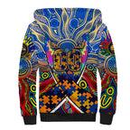 Autism Awareness Australia West Coast Eagles Sherpa Hoodie Aboriginal Indigenous Art