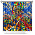 Autism Awareness Australia West Coast Eagles Shower Curtain Aboriginal Indigenous Art