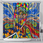 Autism Awareness Australia West Coast Eagles Shower Curtain Aboriginal Indigenous Art