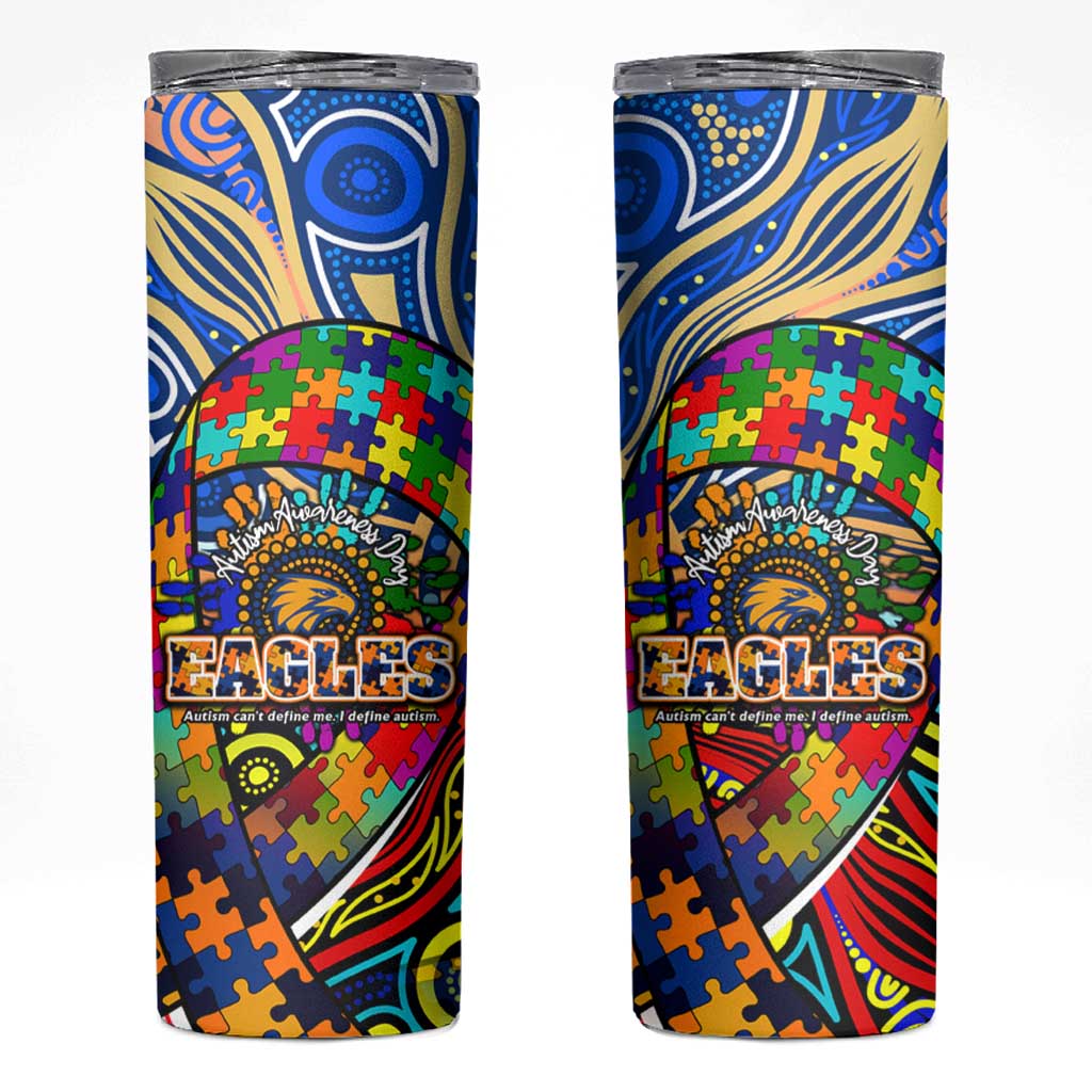 Autism Awareness Australia West Coast Eagles Skinny Tumbler Aboriginal Indigenous Art