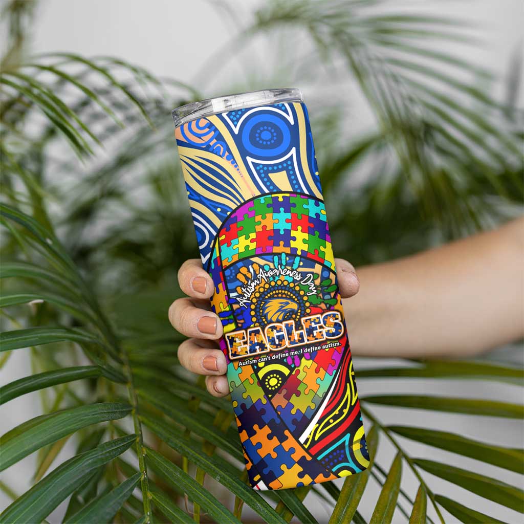 Autism Awareness Australia West Coast Eagles Skinny Tumbler Aboriginal Indigenous Art