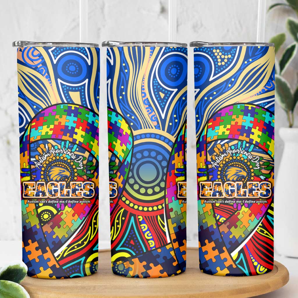 Autism Awareness Australia West Coast Eagles Skinny Tumbler Aboriginal Indigenous Art