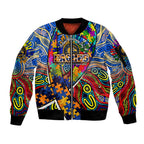 Autism Awareness Australia West Coast Eagles Sleeve Zip Bomber Jacket Aboriginal Indigenous Art