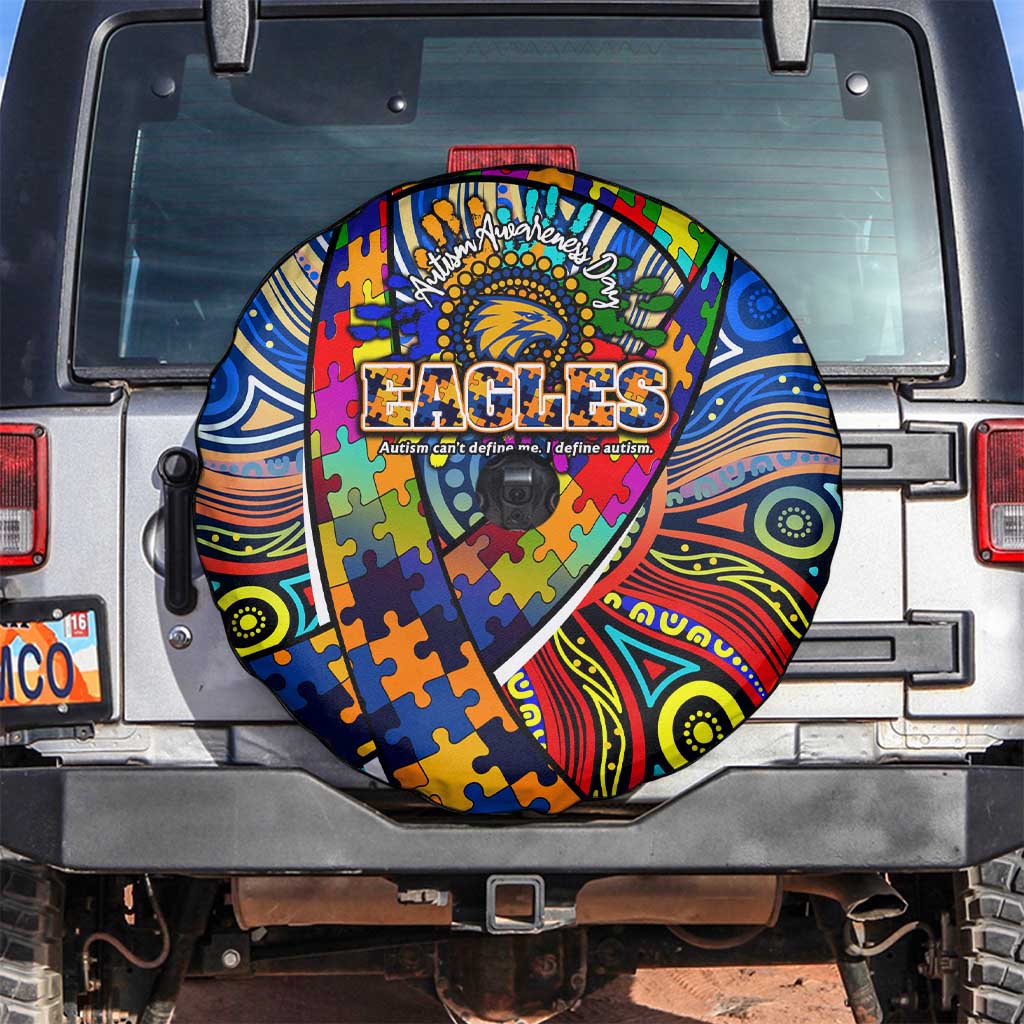 Autism Awareness Australia West Coast Eagles Spare Tire Cover Aboriginal Indigenous Art