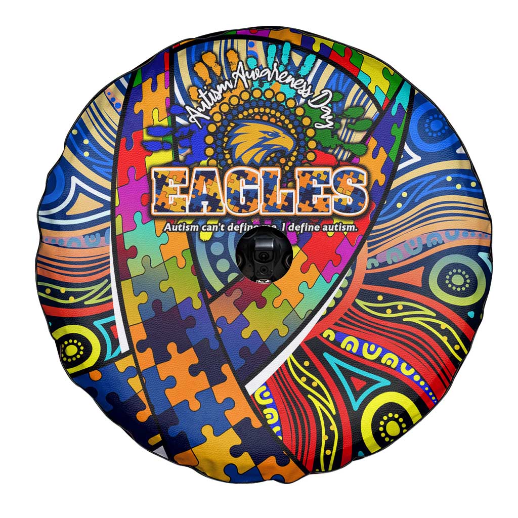Autism Awareness Australia West Coast Eagles Spare Tire Cover Aboriginal Indigenous Art