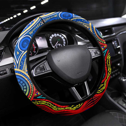 Autism Awareness Australia West Coast Eagles Steering Wheel Cover Aboriginal Indigenous Art